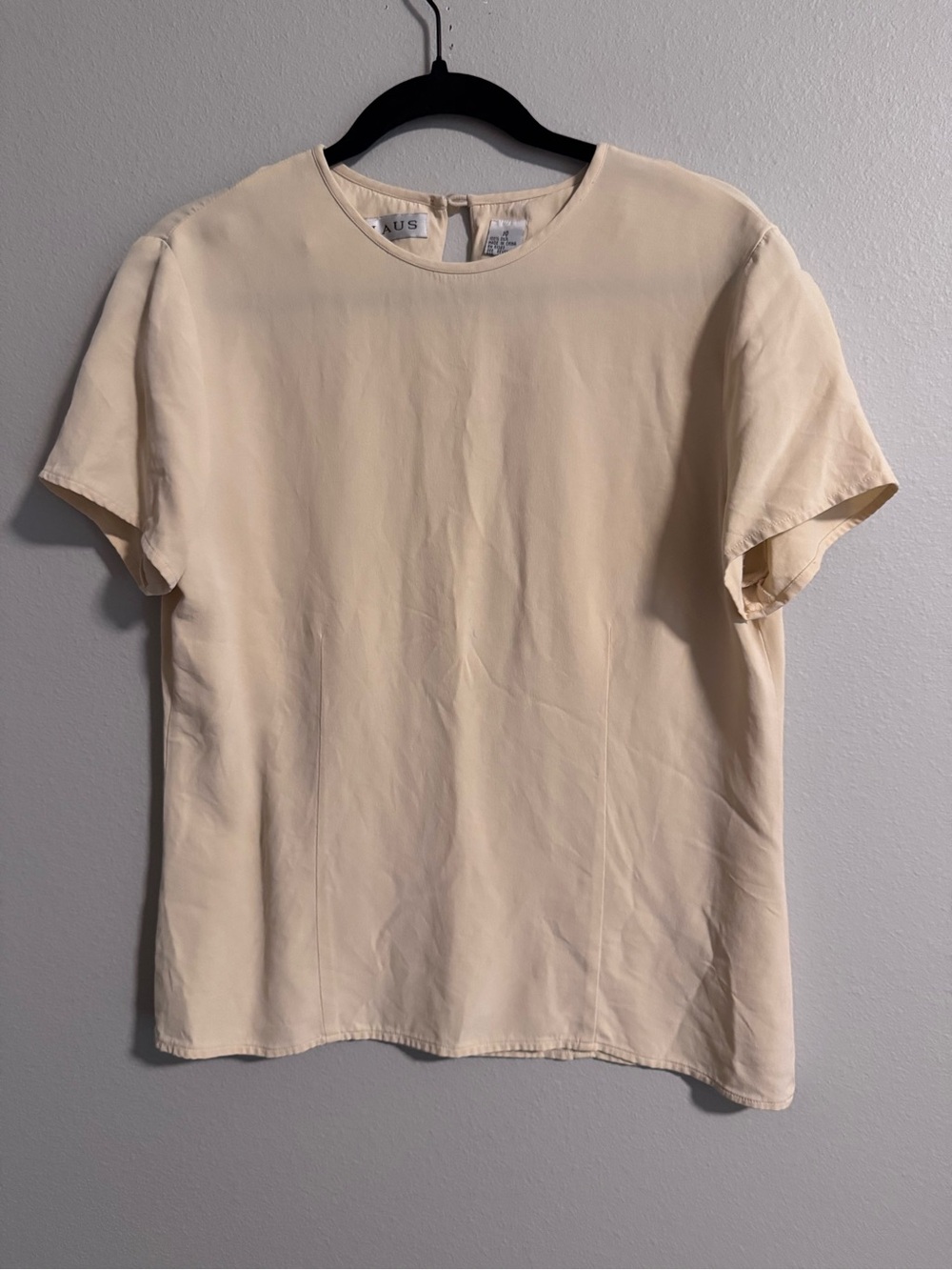 CHAUS 100% Silk Blouse Small TEAR